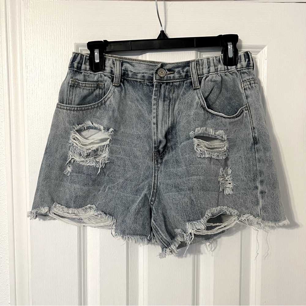 Forever 21 Distressed High Rise Jean Shorts